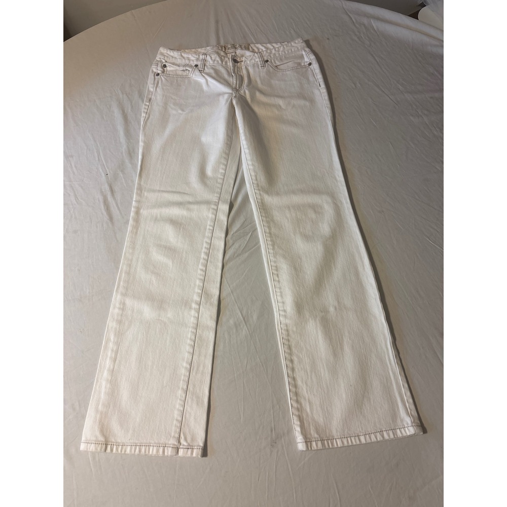 LOFT Bootcut Jeans Womens 32 White Good Mid‎ Rise Stretch Denim Casual